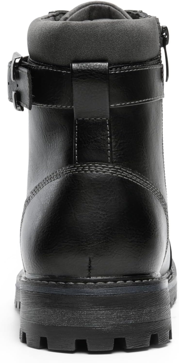 Men's Motorcycle Combat Oxford Boot Fur Lining Warm Zipper Boots - Image 4