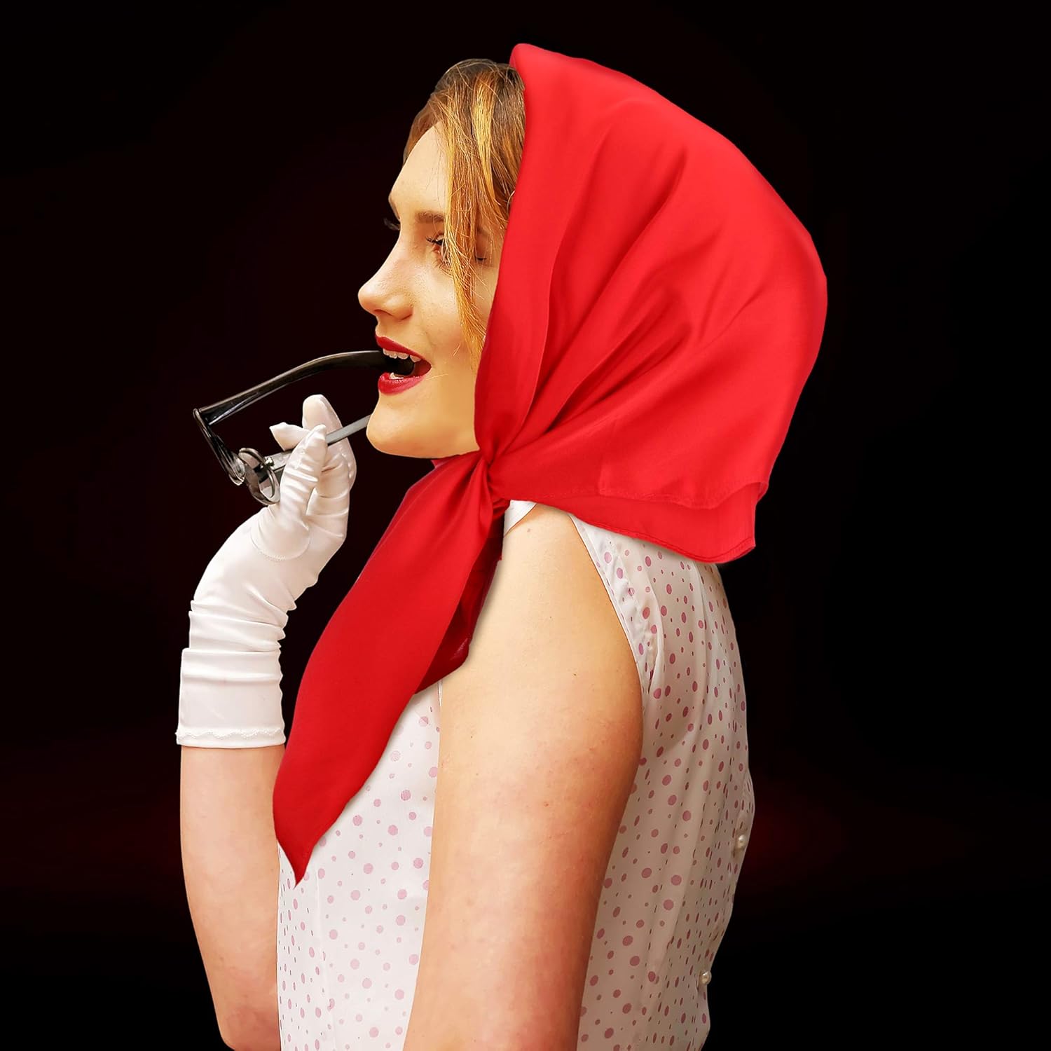 Chiffon Scarf Square Neck Scarf Handkerchief Retro Satin Ribbon Neckerchief for Women - Image 6